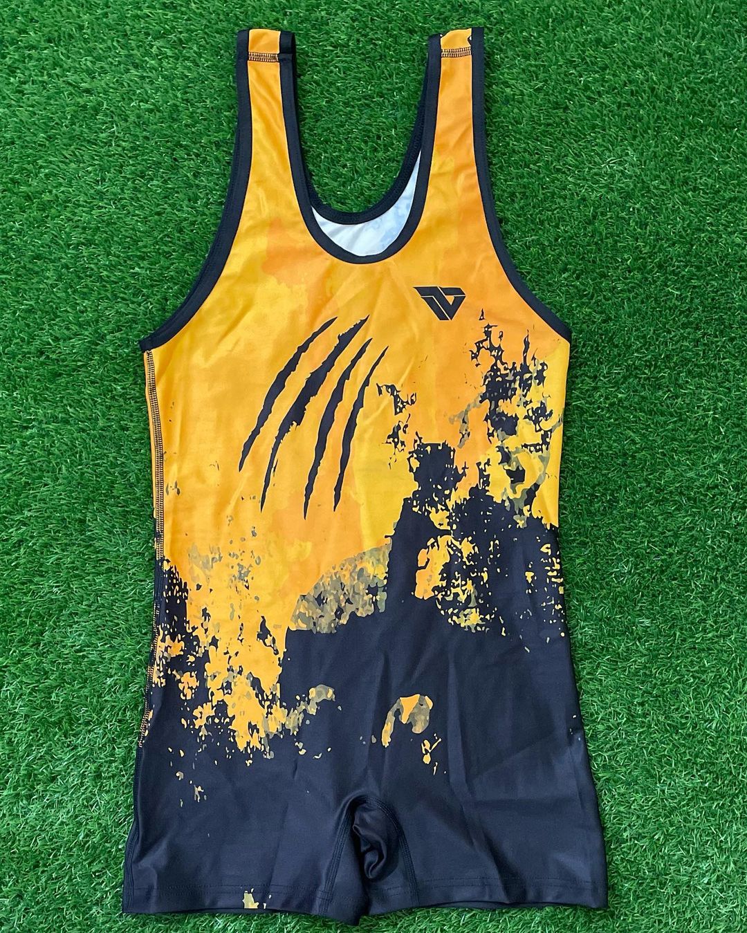 Athletic sublimation tank top displaying energetic sports patterns