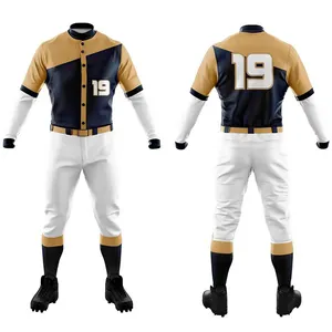 Custom sublimation baseball uniform with mesh fabric