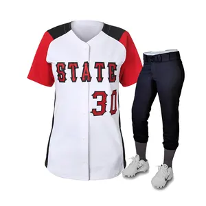 Custom sublimated baseball jersey with full-button front