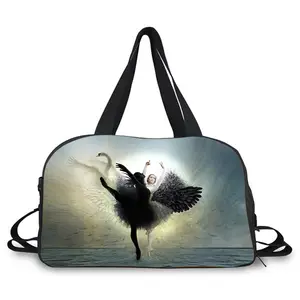 Beach-themed sublimation duffle bag with tropical prints