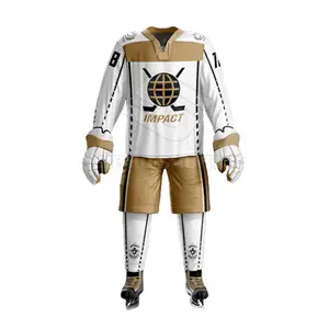 Custom sublimated ice hockey uniform with player names
