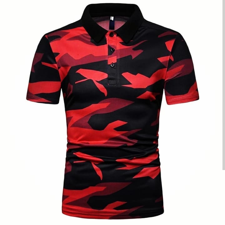 High-quality sublimated polo shirt with a modern art-inspired pattern
