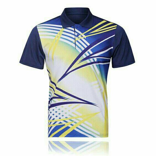 Athletic-fit sublimation polo featuring a dynamic gradient effect