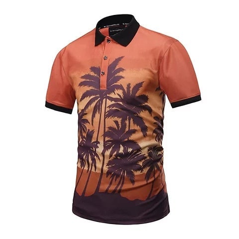 Unisex sublimated polo with a contemporary digital motif