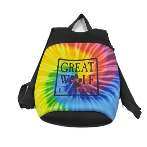 Colorful sublimation school bag with geometric patterns