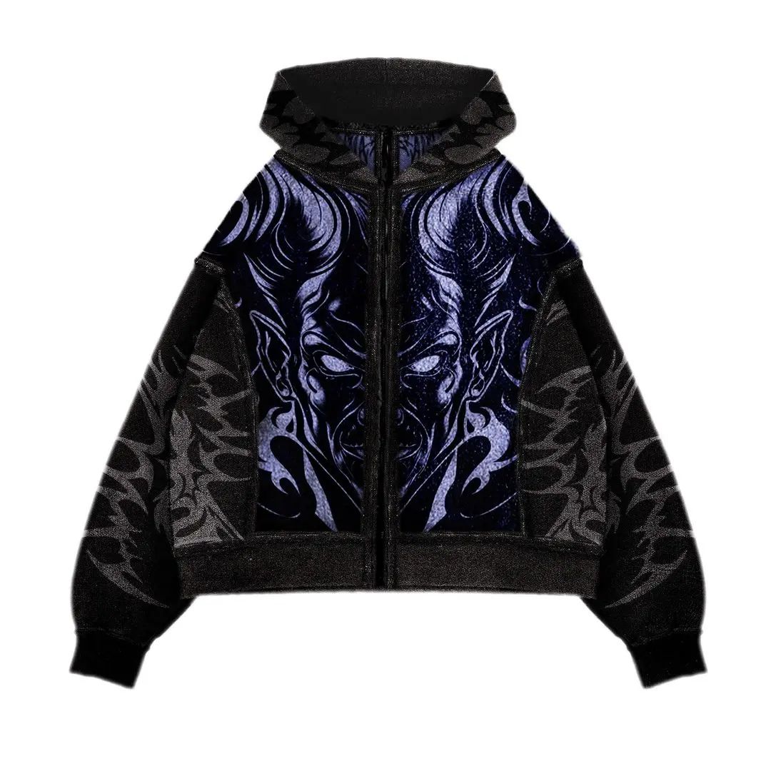 Trendy sublimation crop top featuring a stylish hood